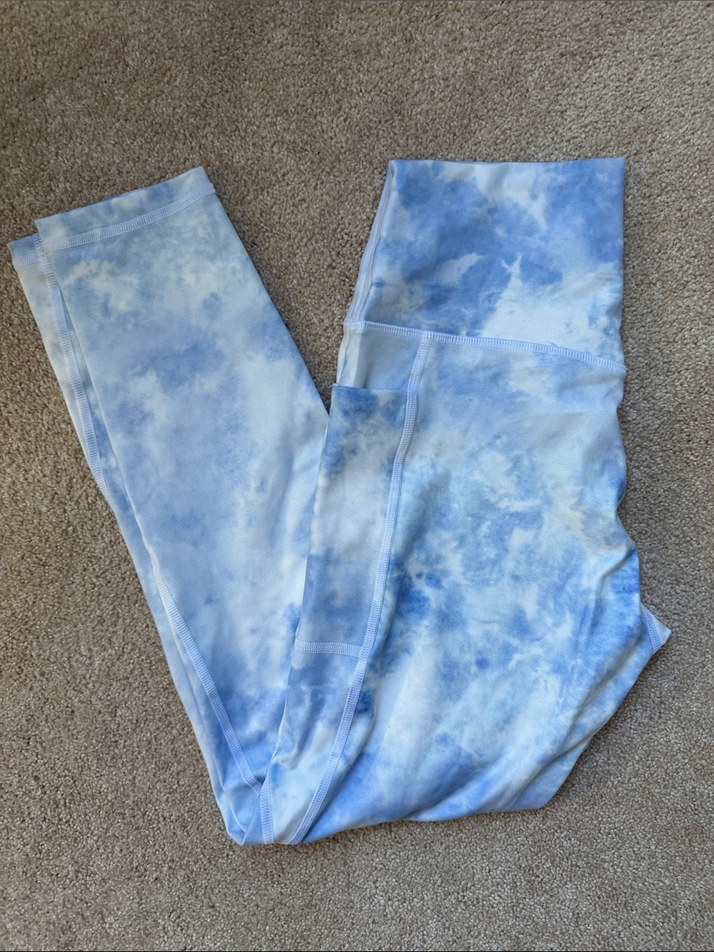 Leggings Bundle Blue Tie-Dye & Smiley Face Floral Leggings - Picture 5 of 5